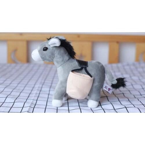 New toy creative pen case design donkey plush toy 23cm gray donkey soft doll kids toy car decoration birthday gift h1207