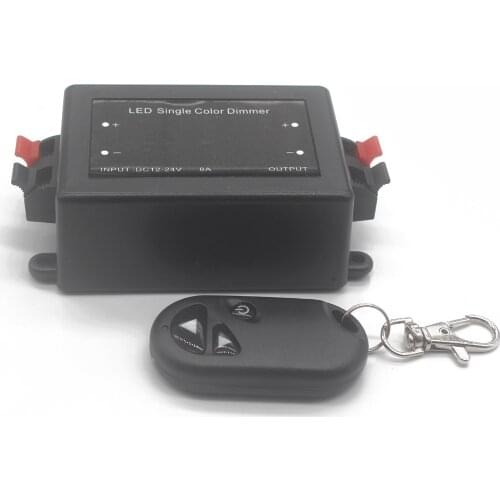 New RF LED Dimmer Wireless Brightness 3 Keys Remote Controller DC 12V 24V 8A 96W 192W for 5050 3528 Single Color Strip Lights