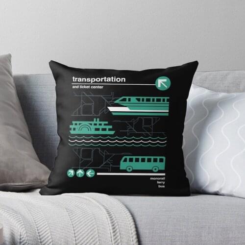 Monorail, Bus and Ferry Throw Pillow Cushion Cover Polyester throw pillows case on sofa home living room car seat decor 45x45cm