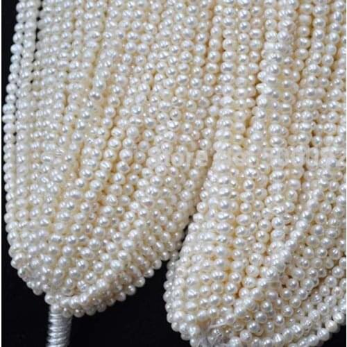 Wholesale 10 strands 4mm white freshwater cultured pearl lots small beads