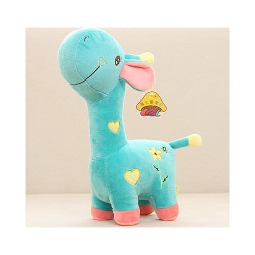 About 35cm blue giraffe plush toy cartoon love giraffe soft doll christmas gift b0130