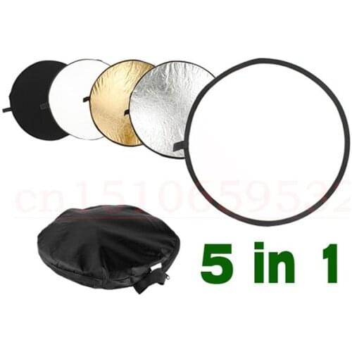 24" 60cm 5 in 1 Portable Collapsible Light Round Photography Reflector for Studio Multi Photo Disc