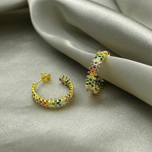 Gold Plated Imported Rainbow Earrings