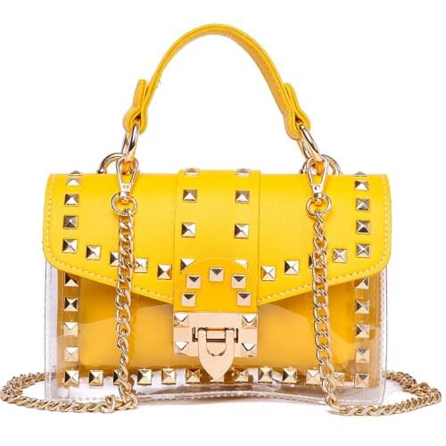 2021 Design Luxury Women Transparent Bag Clear PVC Jelly Small Totes Messenger Bags Female Crossbody Shoulder Bags for women