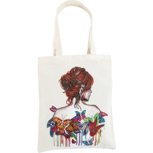 DIY Diamond Painting beauty Handbag Mosaic Drill Reusable eco Shopping Storage Bags Foldable Grocery Tote Home Organizer Bag