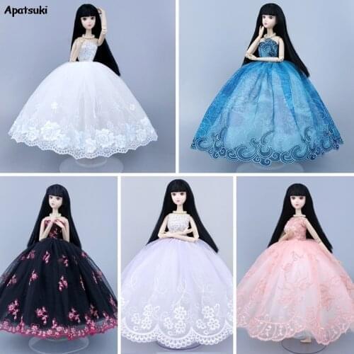 5pcs/lot Handmade Wedding Dresses For Barbie Clothes Party Dress Gown Outfits 1/6 BJD Doll Accessories Kids Toys DIY