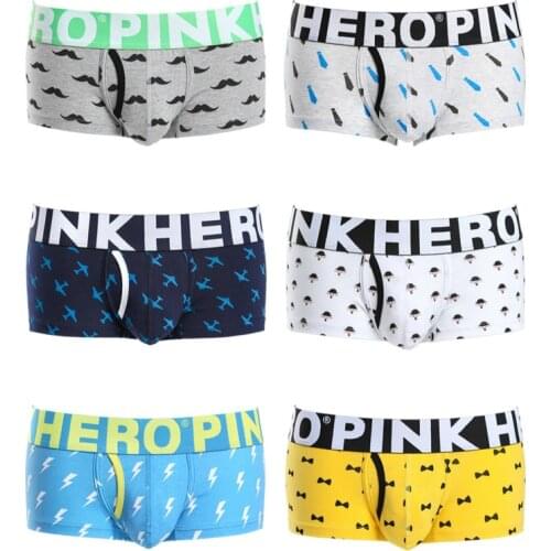 PINKHERO Fashion Printing Cotton Man Short Straight Angle Underpants boxer boxershorts men underwear boxers cuecas panties Male