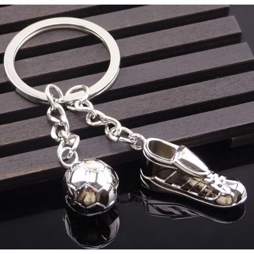Unique Soccer Shoes Football Ball Stainless Steel Metal Keychain Key Chain Ring Gift football