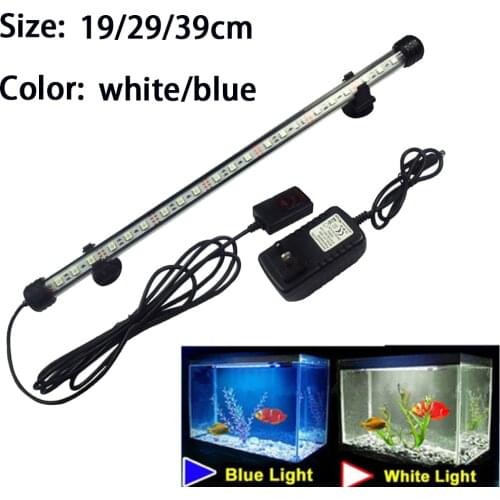 19/29/39CM Waterproof LED Aquarium Light Waterproof Lighting Blue/White Color Landscaping Fill Aquarium Light Aquatic Decor