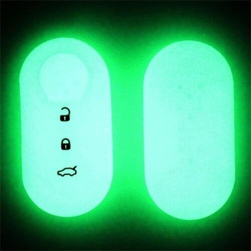 High Quality 3 Buttons Silicone Car Key Case Cover for Fiat 500 Flip Folding Remote Key Shell Protecor Car Accessories