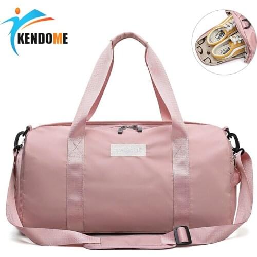 Women Sports Fitness Bag Men Gym Bags Pink Black Sport Bag For Lady Girls Travel Bag Wet and Dry Training Handbag Sac De Sport