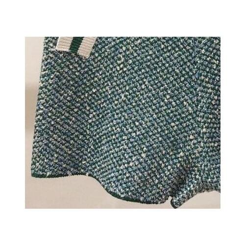 Womens Knitted Shorts Elastic Waist Color Pachwork Female Shorts with Pockets 2020 New