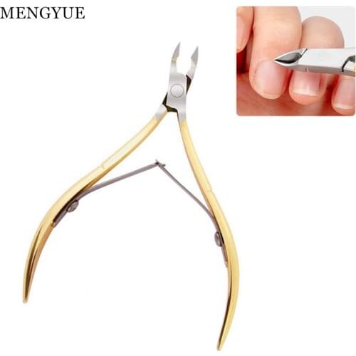 Gold Silver Nail Cuticle Scissor Stainless Steel Tweezer Clipper Dead Skin Remover Nail Art Nipper Cuticle Pusher Manicure Tools