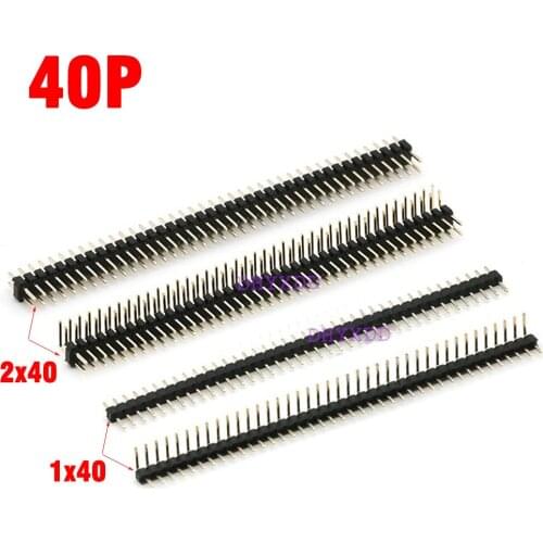 10PCS 1X40 2X40 PIN Single Row Double row MALE 2.0MM PITCH PIN Header connector Strip 2*40pin 1*40pin black FOR PCB BOARD