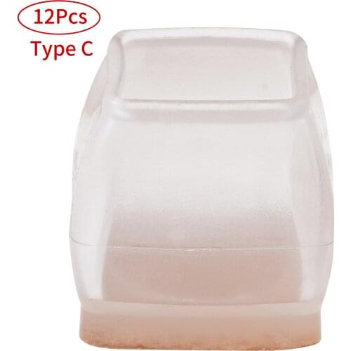 12Pcs Chair Leg Protector Home Garden Table Tube End Leg Caps Anti Slip Furniture Legs Covers Silicone Feet Cups Protection Pads