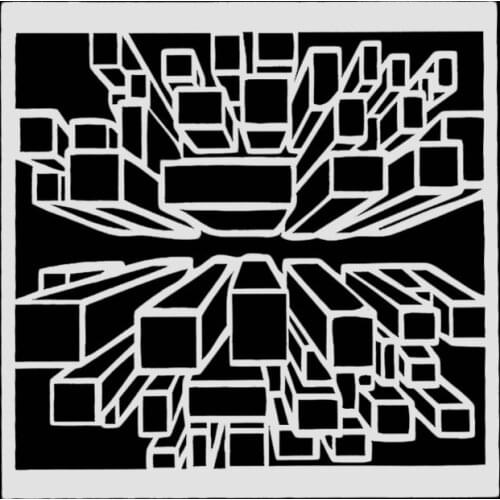 13*13 Solid Layering Stencils graffiti hand copied board hollowed out diy photo album graphic spray painting tool