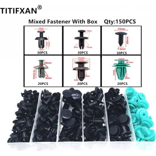 150PCS 6 Models Car Auto Plastic Door Fender Repair Rivets Screw Clips Fastener For Lada Ford Toyota Mazda Honda All Car model
