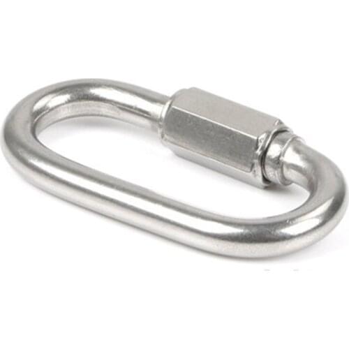 20PC/50PCS 304 Stainless Steel M3.5 M4 Quick Screw Link Chain Fastener Hook Carabiner Repair Hiking Camping Quick Link Lock Ring