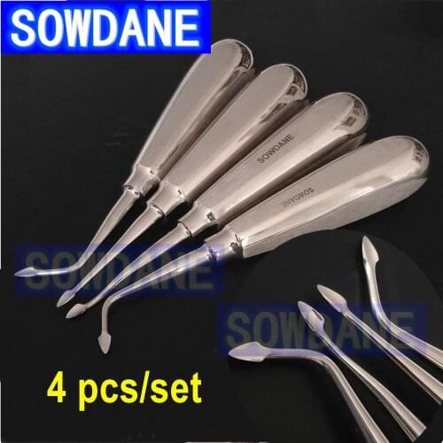 4 pcs/set Dental Extraction Minimally Invasive Spade tip Elevator Dental Elevator Oral Tooth Loosening Root Extraction Kit