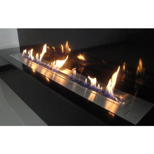 Inno-Fire 62 inch real fire stainless steel manual ethanol fireplace burner with home decor