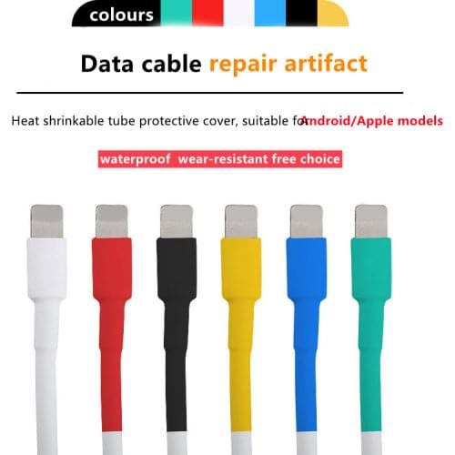 2pcs Heat Shrinkable Tube USB Charger Cord Wire Sleeve Cable Protector Tube Saver Cover for IPad IPhone 5 6 7 8 X X R XS