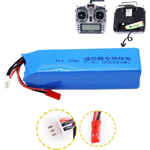 7.4V 3000mAh 2S Lipo Battery for Frsky Taranis X9D Plus Transmitter Toy Accessories 7.4V upgrade high capacity Lipo Battery