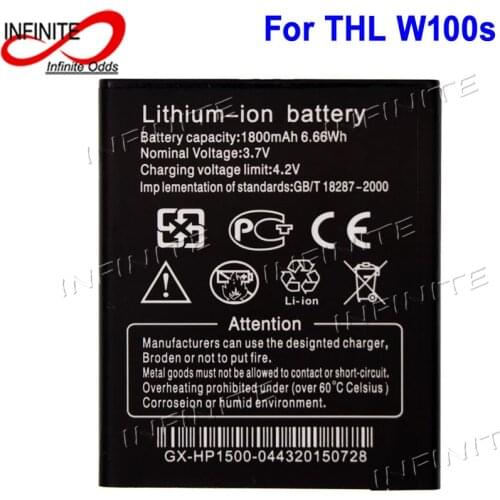 For THL W100s W100 Battery Batterie Bateria Batterij Accumulator AKKU 1800mAh