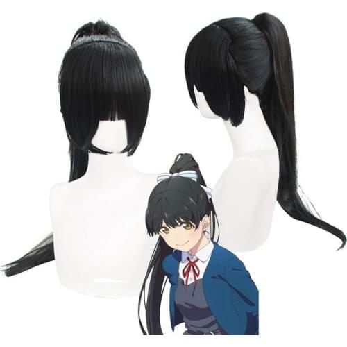 Anime Love Live!Super Star!! Hazuki Ren Cosplay Wig Black Straight Wig With Ponytail Heat Resistant Synthetic Hair