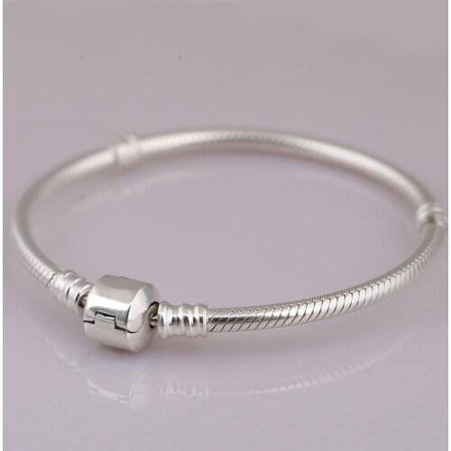 S925 Bracelet For women Iconic Round Clasp fit Lady Charms Beads Pendants