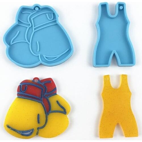 Boxing Gloves Keychain Resin Molds Sports Wear Silicone Moulds DIY Epoxy Resin Pendant
