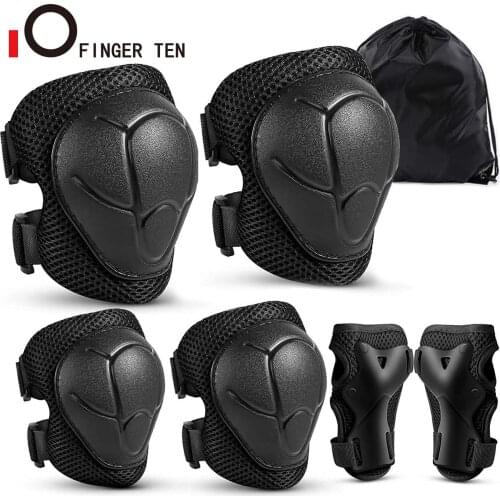 6 Pcs Set Knee Protector Bike Kids with Black Bag Elbow Pads Kneepad Protection for Kids Children Cycling Skating Drop Shipping