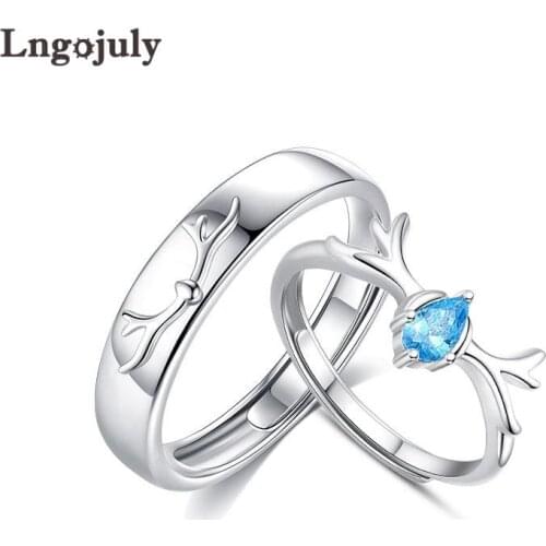 Fine Jewelry Couple Ring %100 925 Sterling Silver Ring Romantic Style Rings For Lovers Wedding Party Silver 925 Jewelry Gifts