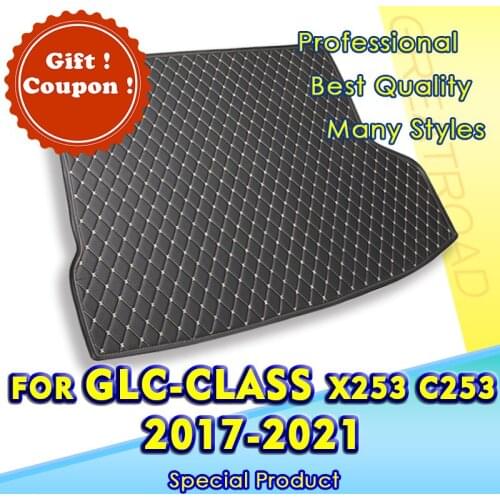Car Trunk Mat For Benz GLC Class X253 C253 2017 2018 2019 20202 2021 Cargo Liner Carpet Interior Accessories Cover