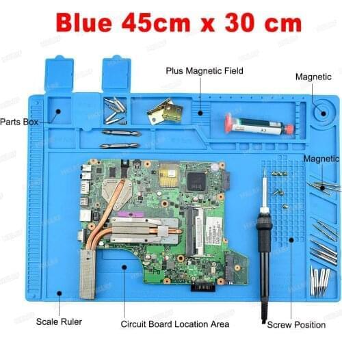 45*30CM With Magnetic Section Maintenance Soldering Repair Heat Insulation Pad Silicon Working Pad Desk Mat Platform