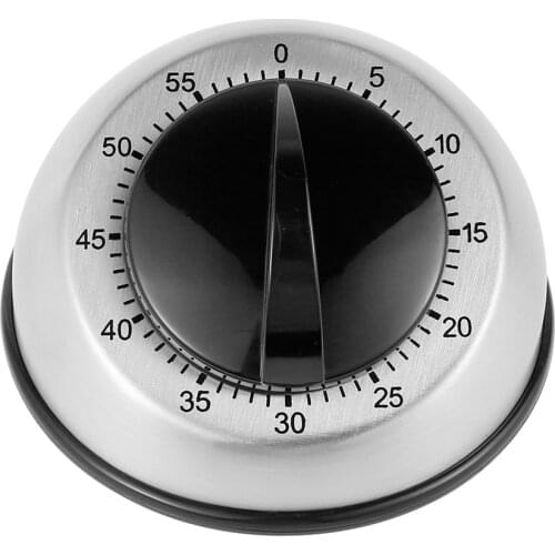 Stainless Steel Kitchen Timer 60 Minutes Mechanical Wind Up Time Reminder Countdown Timer Loud Ring Alarm Sound Analogue Clock