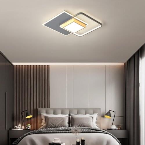 Square Chandeliers Led Cloakroom Light Gray Simple and Modern Entrance Light for Corridor Aisle Balcony Bedroom Office Lamp