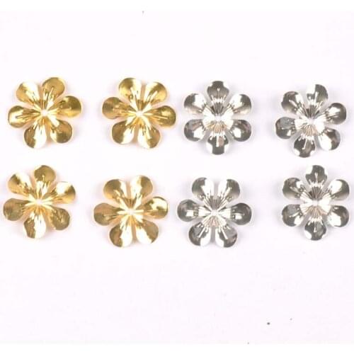 Metal Crafts Gold/silver Flowers Connectors Wraps Filigree For DIY Scrapbooking Home DecorJewelry Making Charms 20mm Yk0762-9