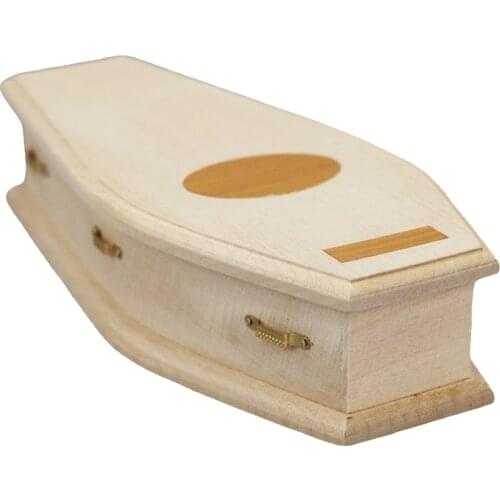 Miniature Wooden Coffin Home DIY Fairy Decoration Mini Furniture Coffin Fairy Decoration for Decor Party Ornament A50
