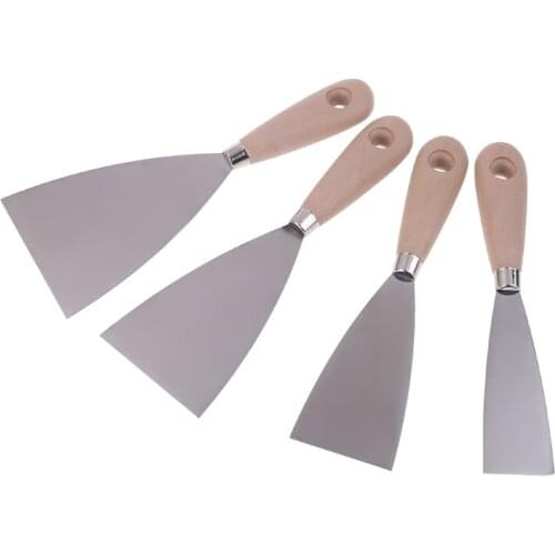B2RA 4 Pcs Durable Putty Knife Set, Drywall Joint Knife, Metal Scraper Tool Excellent for Drywall, Putty, Decals, Wallpaper