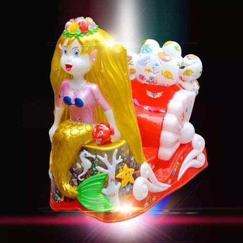 Plastic coin operated kiddie rides , swing machine- mermaid