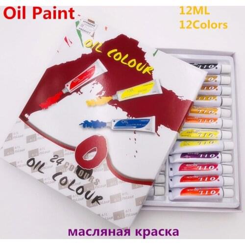 24pcs Professional Tube Oil Paints Art For Artists Canvas Pigment Art Supplies Drawing 12ML 24Colours For Kids DIY