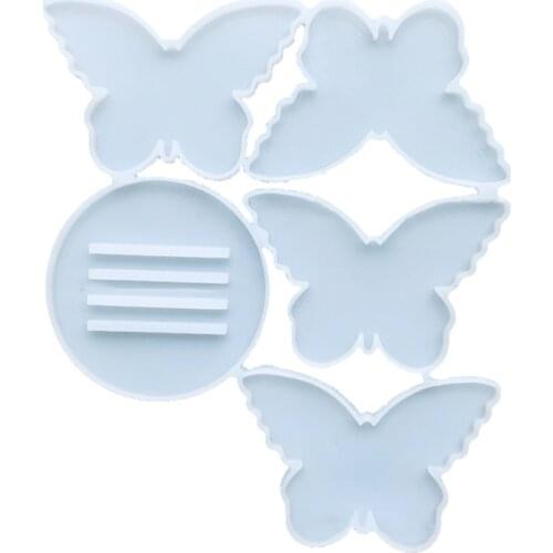 Diy Crystal Epoxy Silicone Mold Butterfly Mold Table Decorative Mirror Surface Storage Rack Mold Resin Coaster Placemat