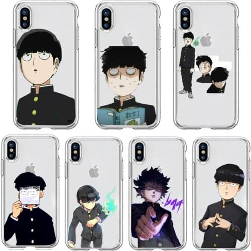 Mob Psycho 100 anime luxury Phone Case Transparent soft For iphone 5 5s 5c se 6 6s 7 8 11 12 plus mini x xs xr pro max