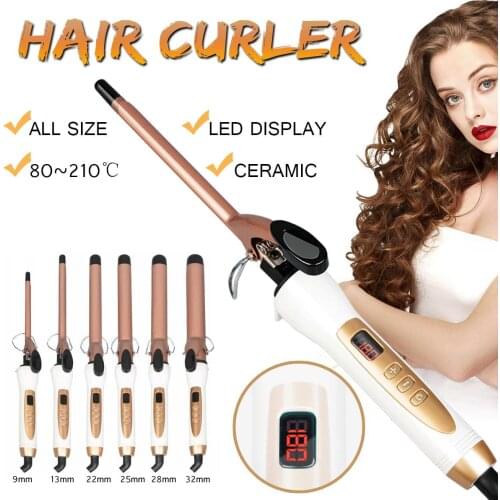 Professional Ceramic Hair Curling Irons Curler Quick Heat Dry Wet Curling Hair Waver Styling Tool 9/13/22/25/28/32mm