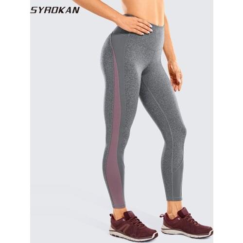 SYROKAN Womens Color Block High Waist Yoga Leggings Naked Feeling Tummy Control Workout Pants -25 Inches