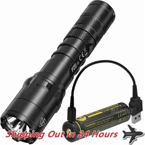 Nitecore P20 v2 Tactical LED Flashlight USB port Rechargeable 18650 Battery Outdoor Hunting Law Enforcement Waterproof EDC Torch