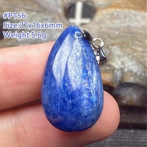 Top Natural Blue Kyanite Crystal Pendant Jewelry For Woman Lady Man 27x16x6mm Beads Cat Eye Luck Silver Water Drop Stone AAAAA