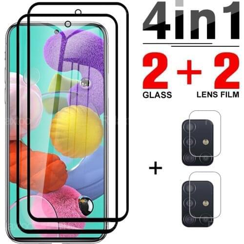 4-in-1 Tempered Glass For Samsung Galaxy A02 A02s Screen Protector For Galaxy A12 A32 4G A32 5G A42 A52 A70 A70s A71 A72 Lens
