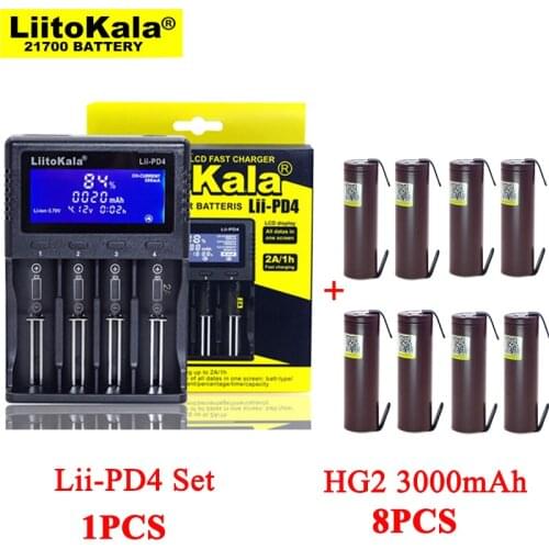 2021 LiitoKala Lii-PD4 Battery Charger for 3.7V 21700 26650 Li-ion 1.2V AA aaa NiMH + HG2 18650 3000mAh Rechargeable batteries