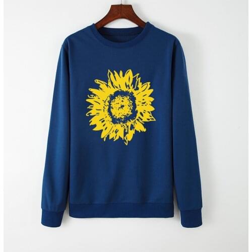 Women Floral Print Sweatshirt Winter Flower Print Long Sleeve Thicken Hooded Tops Hoody Harajuku Vintage Pullover Sweatshirts